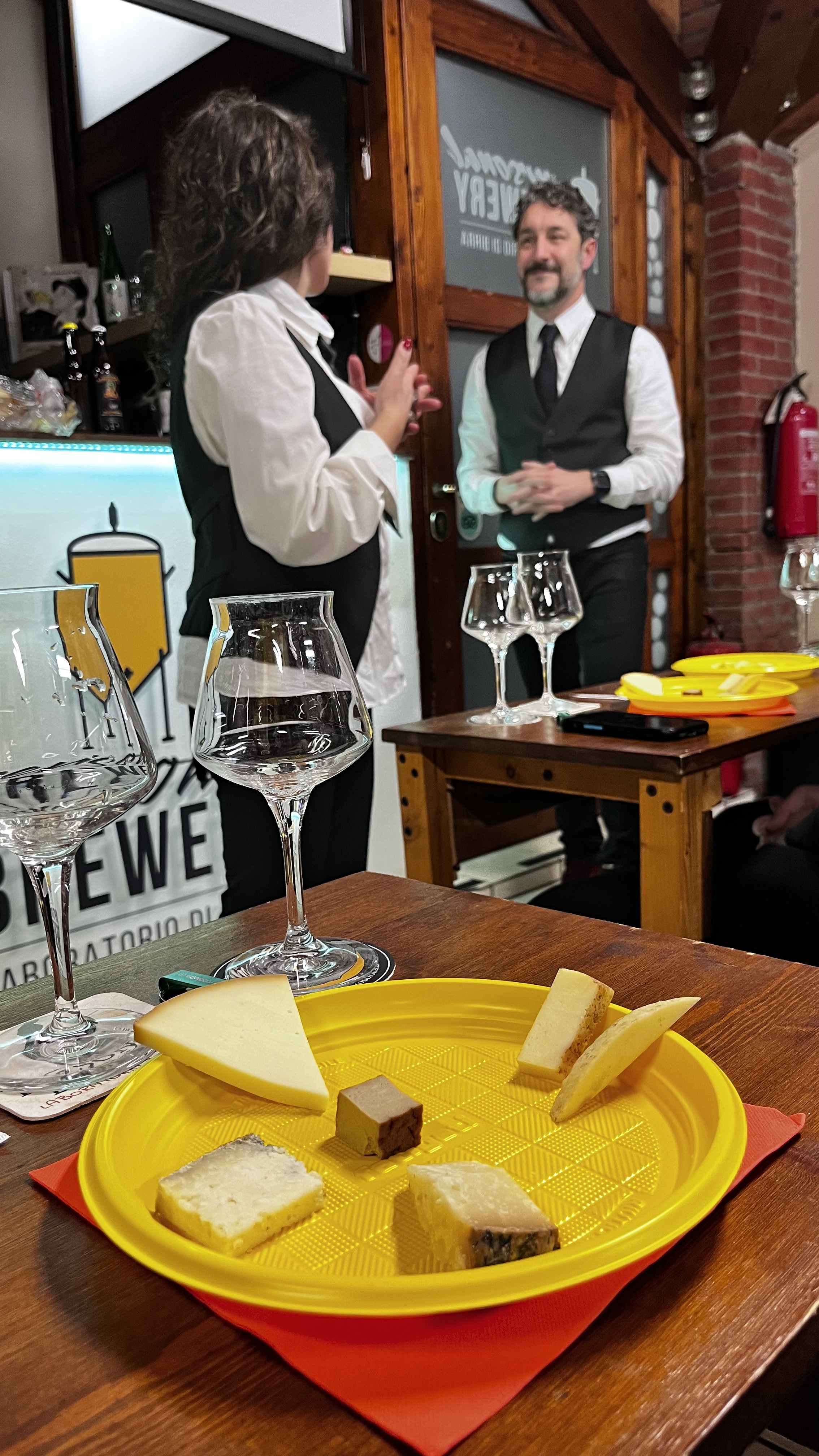 Piattino di degustazione durante l'evento da Personal Brewery, Milano